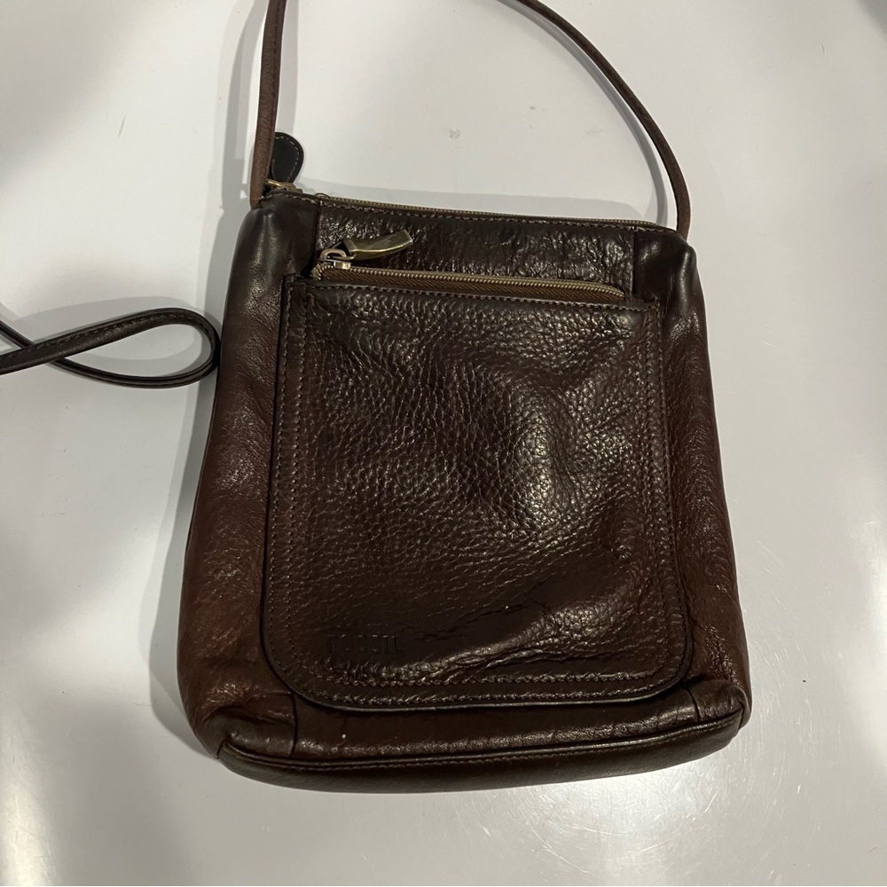 Vintage‎ Fossil mini leather crossbody bag brown